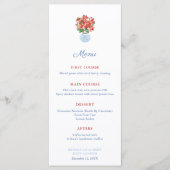 Festive Red Poinsettia Baby shower Menu (Voorkant)