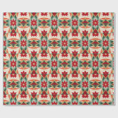 Festive Red Poinsettia Cadeaupapier (Vlak)