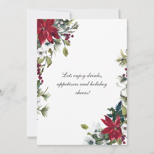 Festive Red Poinsettia Kerstfeestdag Brunch Kaart (Achterkant)
