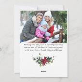 Festive Red Poinsettia Kerstmis 2 FOTO Feestdagenkaart (Achterkant)