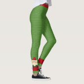 Festive Red Polka Dots and Green Stripes Santa Leggings (Rechts)
