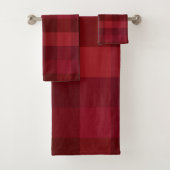 Festive Red Pset Check Pattern Rustige Farmhouse Bad Handdoek (Insitu)