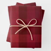 Festive Red Pset Check Pattern Rustige Farmhouse Inpakpapier Vel (In situ)