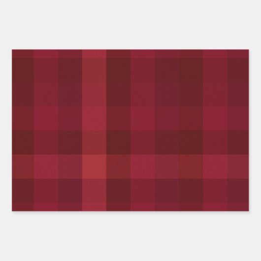Festive Red Pset Check Pattern Rustige Farmhouse Inpakpapier Vel (Voorkant)