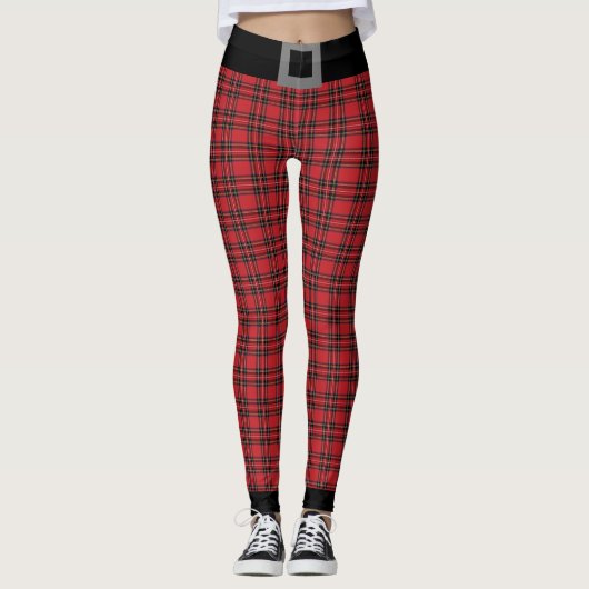 Festive Red Pset met Black Trim-Leggings Leggings (Voorkant)