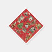 Festive Red  Retro kerstfeestdag Servet (Hoek)