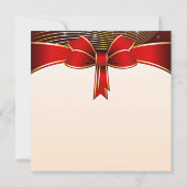 Festive Red Ribbon Bridal Shower Invitation Kaart (Achterkant)