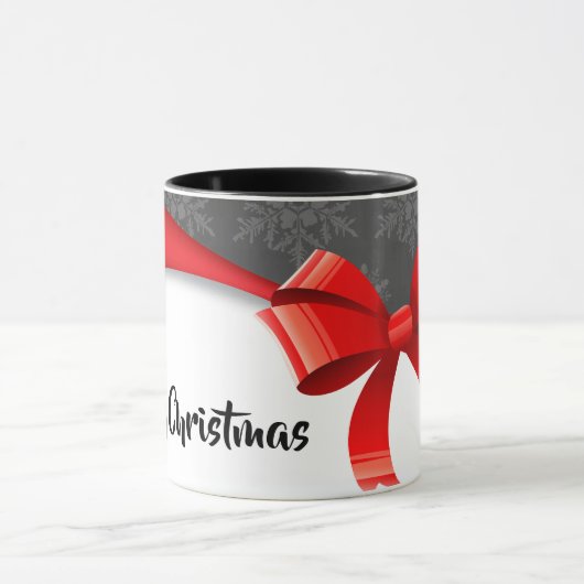 Festive Red Ribbon-Mok voor kerstmis Mok (Midden)