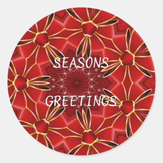 Festive Red Ronde Sticker (Voorkant)