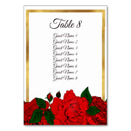 Festive Red Rose Gold Lijst Wedding Seding Card Kaart