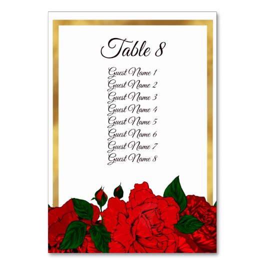 Festive Red Rose Gold Lijst Wedding Seding Card Kaart (Voorkant)