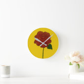 Festive Red Rose & Yellow Round Clock Ronde Klok (Huis)