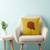 Festive Red Rose & Yellow Throw Pillow Kussen (Stoel)