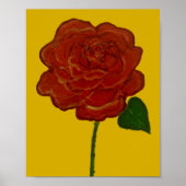 Festive Red Rose & Yellow Watercolor Poster (Voorkant)