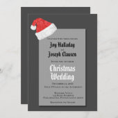 Festive Red Santa Hat kerstbruiloft Aankondiging (Voorkant / Achterkant)