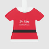 Festive Red Santa Suit persoonlijke kerstmis Ornament (achterkant)