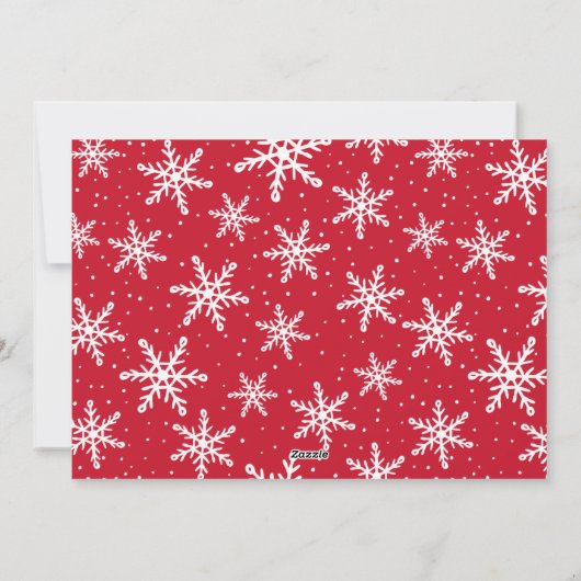 Festive Red Script 5 Photo Collage Feestdagenkaart (Achterkant)