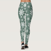 Festive Red Snowflake Christmas Leggings Women (Achterkant)