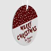 Festive Red Star Merry Kerstfeestay Keepslag Ornament (voorkant)