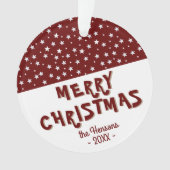 Festive Red Star Merry Kerstfeestay Keepslag Ornament (voorkant)