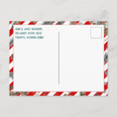 Festive Red Stripe Pine Spruce Cones Kraft Holiday Feestdagenkaart (Achterkant)