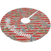 Festive Red Stripe Pine Spruce Cones Kraft Holiday Kerstboom Rok (Gekanteld)