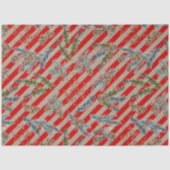Festive Red Stripe Pine Spruce Cones Kraft Holiday Tissuepapier (Voorkant)