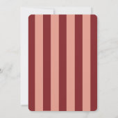Festive Red Striped Holiday Party Invitation Kaart (Achterkant)