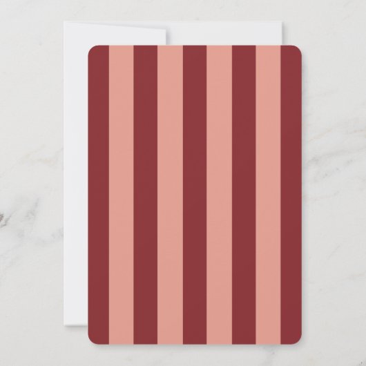 Festive Red Striped Holiday Party Invitation Kaart (Achterkant)