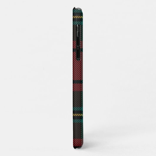 Festive Red Tartan Kerstmis Monogram Case-Mate iPhone Case (Achterkant/links)