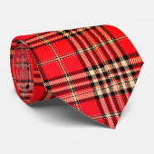 Festive Red Tartan Stropdas (Opgerold)