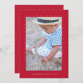 Festive Red Tidings kerstfoto Feestdagenkaart (Voorkant / Achterkant)