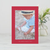 Festive Red Tidings kerstfoto Feestdagenkaart (Staand voorkant)