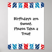 Festive Red White en Blue 4/th of Juli Teken Poster (Voorkant)