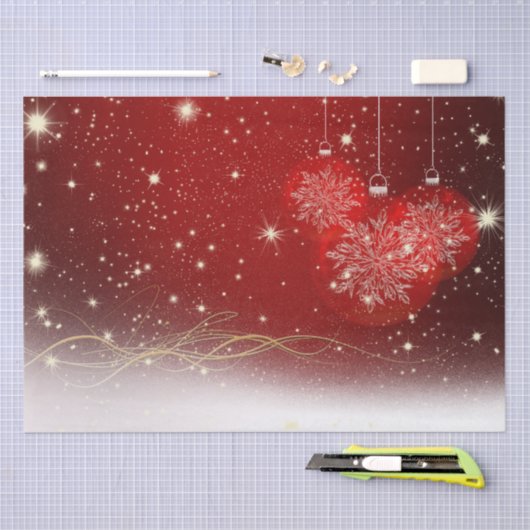 Festive Red-, White- en Gold-feestdagen Tissuepapier (Craft)