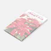 Festive Red White Floral kerstmis Poinsettias Post-it® Notes (Schuin)