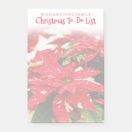 Festive Red White Floral kerstmis Poinsettias Post-it® Notes