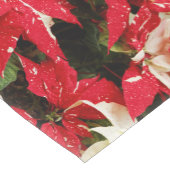 Festive Red White Floral Poinsettia Flowers Korte Tafelloper (Hoek)