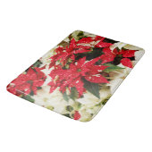 Festive Red White Floral Poinsettias Badmat (Gekanteld)