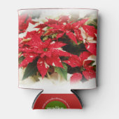 Festive Red White Floral Poinsettias Blikjeskoeler (Voorkant)