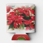 Festive Red White Floral Poinsettias Blikjeskoeler (Achterkant)