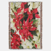 Festive Red White Floral Poinsettias Deken (Voorkant Verticaal)