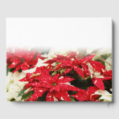 Festive Red White Floral Poinsettias Gastenboek (Achterkant)