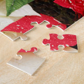 Festive Red White Floral Poinsettias Legpuzzel (Zijkant)