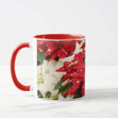 Festive Red White Floral Poinsettias Mok (Links)