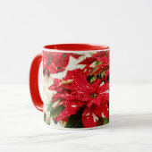 Festive Red White Floral Poinsettias Mok (Voorkant links)