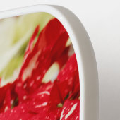 Festive Red White Floral Poinsettias Pickleball Paddle (Links Detail)