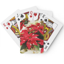 Festive Red White Floral Poinsettias