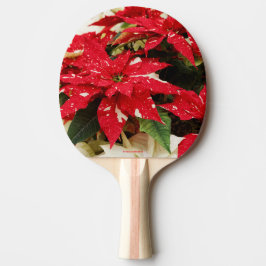 Festive Red White Floral Poinsettias Tafeltennisbatje