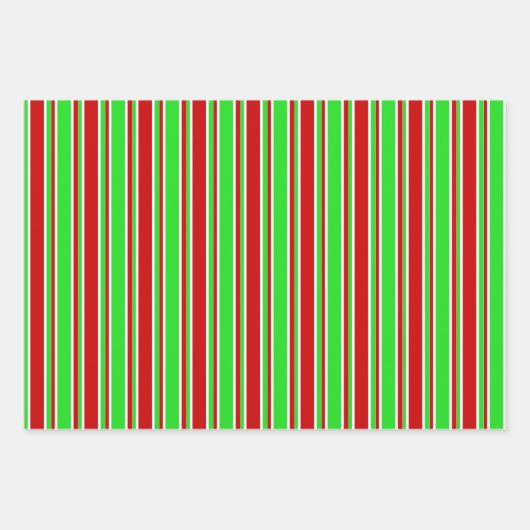 Festive Red, White, Green Kerstmis Threadlines Inpakpapier Vel (Voorkant 3)